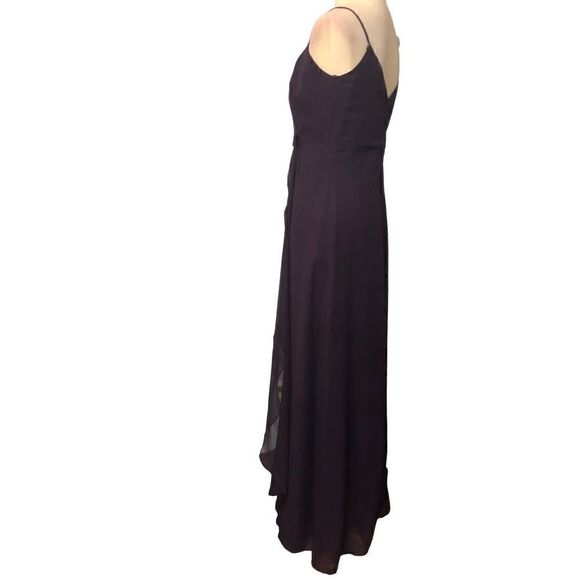 Joanie G. Grape chiffon full length formal spaghetti strap flowing dress - Picture 8 of 13